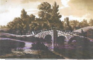 An old painting of Welford village and the bridge